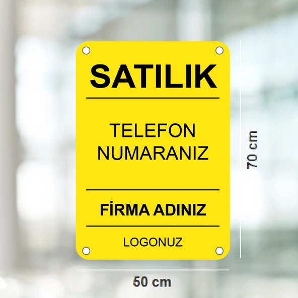 aldialiyor  Sarı Satılık Emlak Afişi 50x70cm Dikey 250gr. Vinil Branda 250 Adet ürün görseli 1