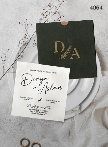 aldialiyor  4064 EKOLİFE DÜĞÜN VE NİŞAN DAVETİYESİ 250 ADET ürün görseli 1