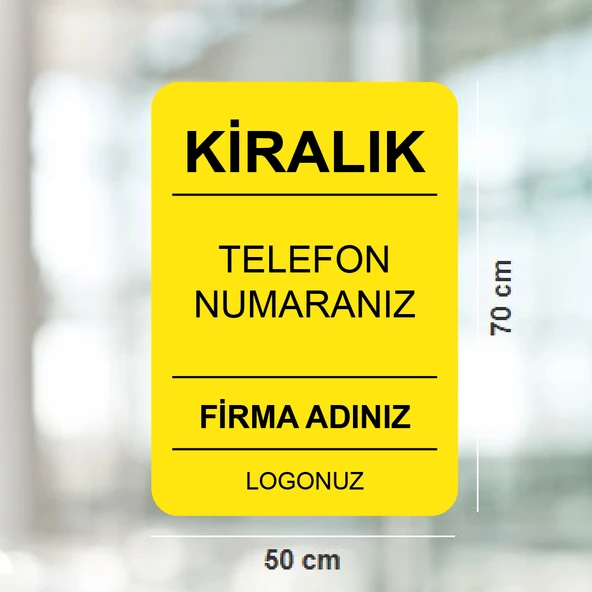 aldialiyor  Sarı Kiralık Emlak Afişi 50x70cm Dikey 125gr. Parlak Yüzey 50 Adet ürün görseli 1