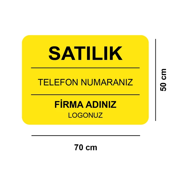 aldialiyor  Sarı Satılık Emlak Afişi 70x50cm Yatay 125gr. Parlak Yüzey 500 Adet ürün görseli 1