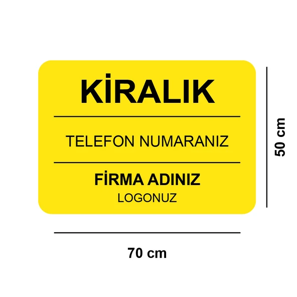 aldialiyor  Sarı Kiralık Emlak Afişi 70x50cm Yatay 125gr. Parlak Yüzey 50 Adet ürün görseli 1