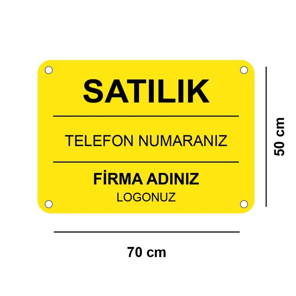 aldialiyor  Sarı Satılık Emlak Afişi 70x50cm Yatay 250 gr. Vinil Branda 500 Adet ürün görseli 1