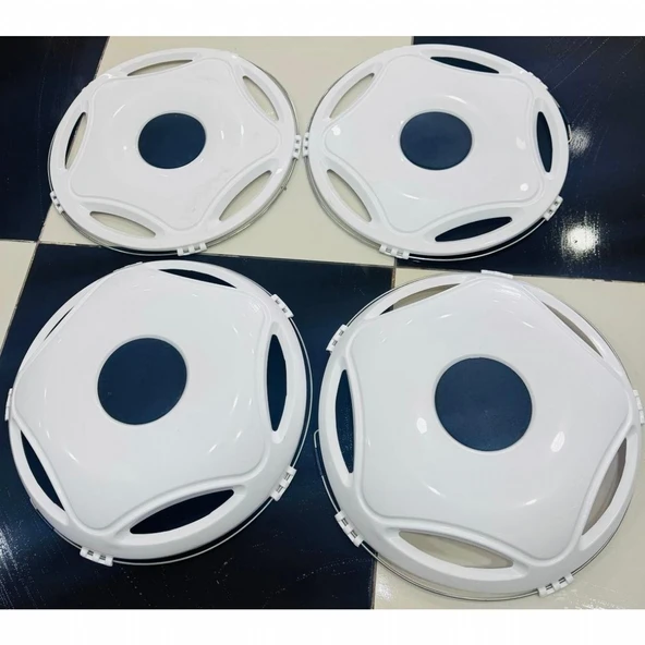 17,5'' İNÇ PLASTİK BEYAZ JANT KAPAĞI 4 ADET ÖN-ARKA MODEL ürün görseli 1