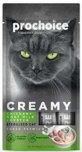 Prochoice Creamy Tavuklu ve Keçi Sütlü Sıvı Krema Kısırlaştırılmış Kedi Ödülü 4 X 15 gr ürün görseli 1