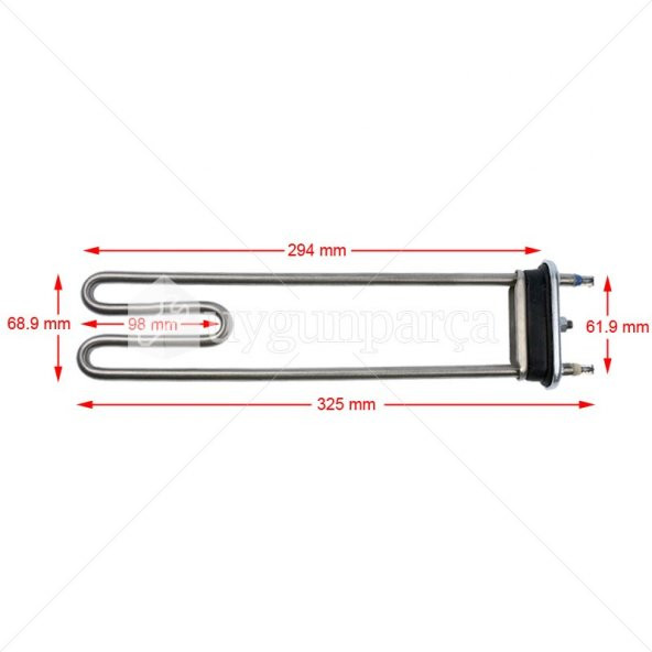 325mm Çeşitli Markalara Uygun Çamaşır Makinesi Rezistansı 1900W ürün görseli 1
