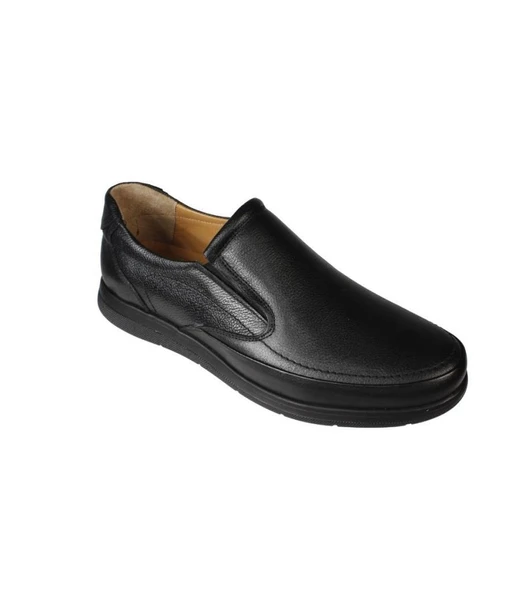 YAZKIŞ Erkek Siyah Cilt Bağcıksız İç Ve Dış Hakiki Deri Comfort Taban ürün görseli 1