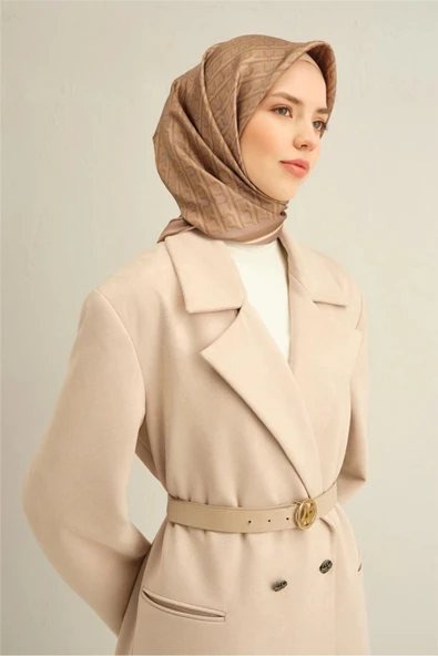 Sura İpek Eşarp 9301D-06 Haki - Vizon ürün görseli 1