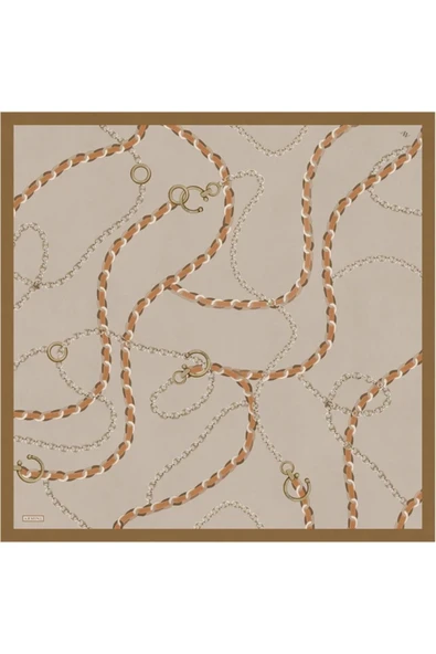 Sura İpek Eşarp 9346D-38 - Vizon - Resim 3