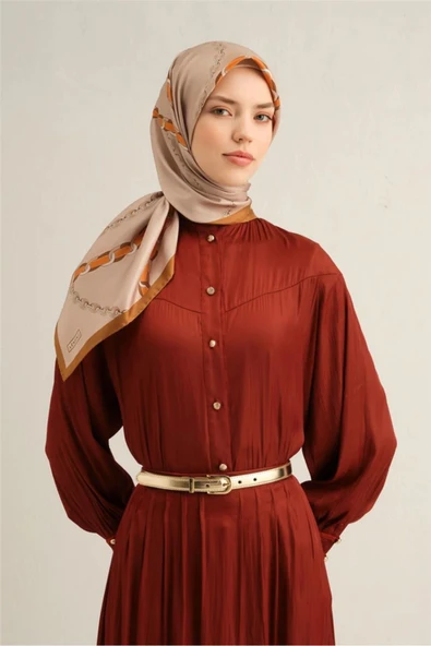 Sura İpek Eşarp 9346D-38 - Vizon ürün görseli 1
