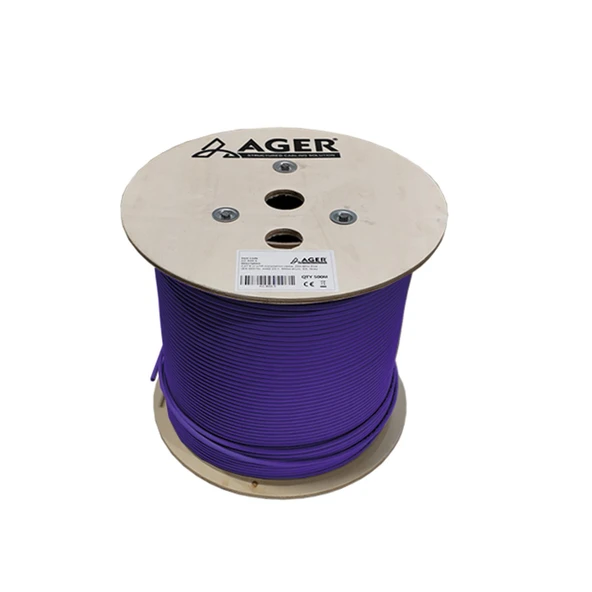 AGER AC-600-5-PU 500MT U/UTP CAT6 LS0H - HELOJEN FREE MOR 250MHZ 23AWG %100 BAKIR ürün görseli 1