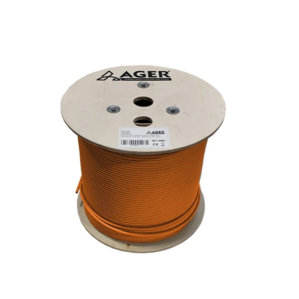 AGER AC-600-5-OR 500MT U/UTP CAT6 LS0H - HELOJEN FREE TURUNCU 250MHZ 23AWG %100 BAKIR ürün görseli 1