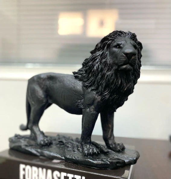Aslan Biblo Heykel Siyah-Gold - Resim 2