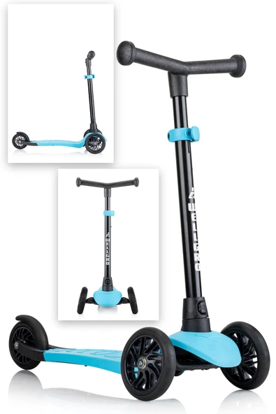 Wellgro Turbo 3 Tekerli Yükseklik Ayarlı Scooter, Mavi ürün görseli 1
