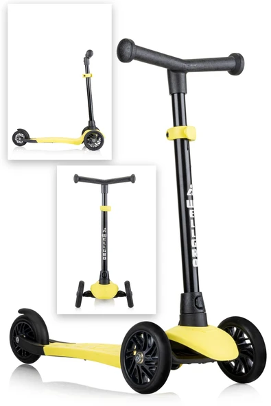 Wellgro Turbo 3 Tekerli Yükseklik Ayarlı Scooter, Sarı ürün görseli 1