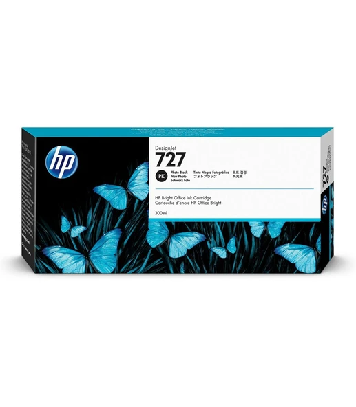 F9J79A HP 727 300-ml Foto Siyah DesignJet Mürekkep Kartuşu ürün görseli 1