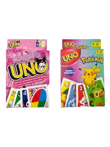 Kuromi Uno ve Pokemon Uno Oyun Kartları ürün görseli 1