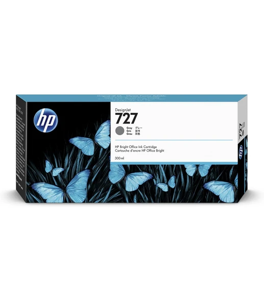 F9J80A HP 727 300-ml Gri DesignJet Mürekkep Kartuşu ürün görseli 1