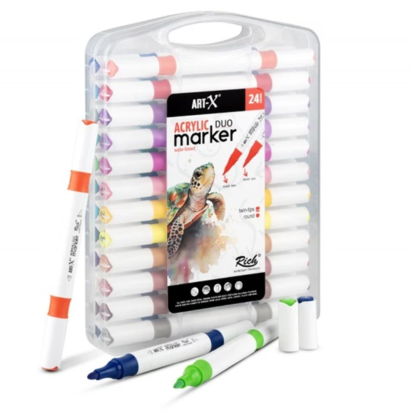 Art-X Acrylic Marker Duo 24 Lü Set 18054 ürün görseli 1