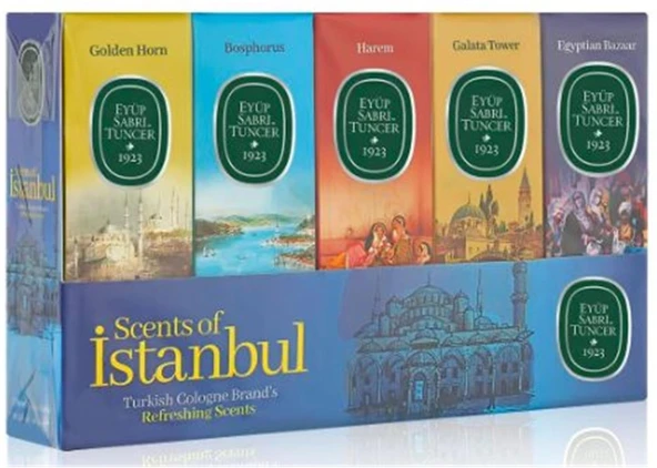 Eyüp Sabri Tuncer 16ml Silindir Cam Şişe Kolonya 5li Set Soul of İstanbul ürün görseli 1