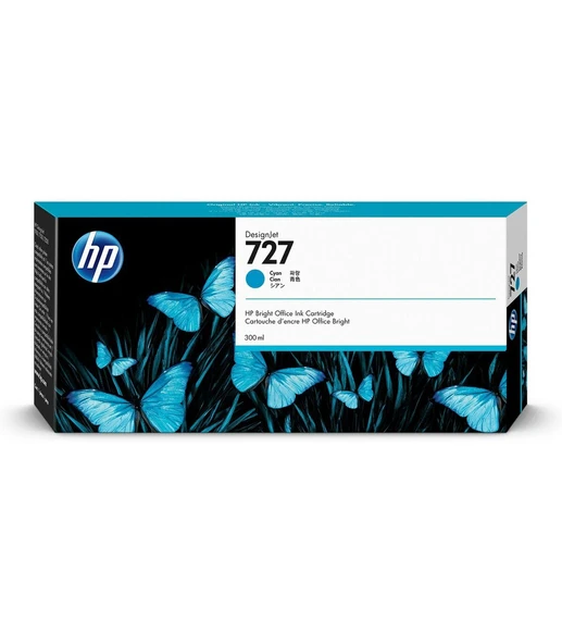 F9J76A HP 727 300-ml Cyan DesignJet Mürekkep Kartuşu ürün görseli 1
