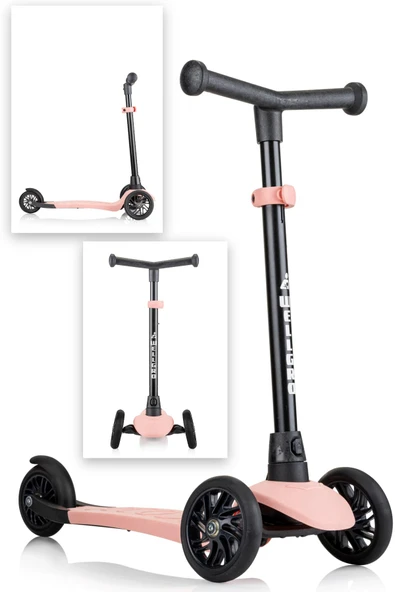 Wellgro Turbo 3 Tekerli Yükseklik Ayarlı Scooter, Pembe ürün görseli 1