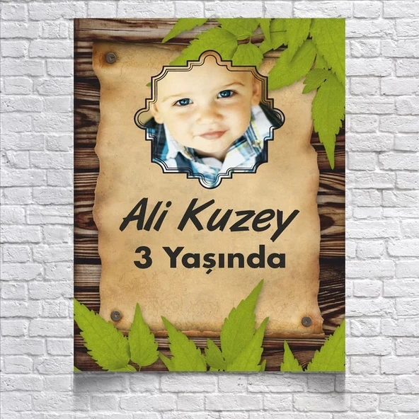 Eskitme Kağıt Temalı Doğum Günü Afişi Resimli 35x50 Cm ürün görseli 1