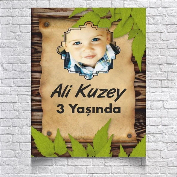 Eskitme Kağıt Temalı Doğum Günü Afişi Resimli 50x70 Cm ürün görseli 1