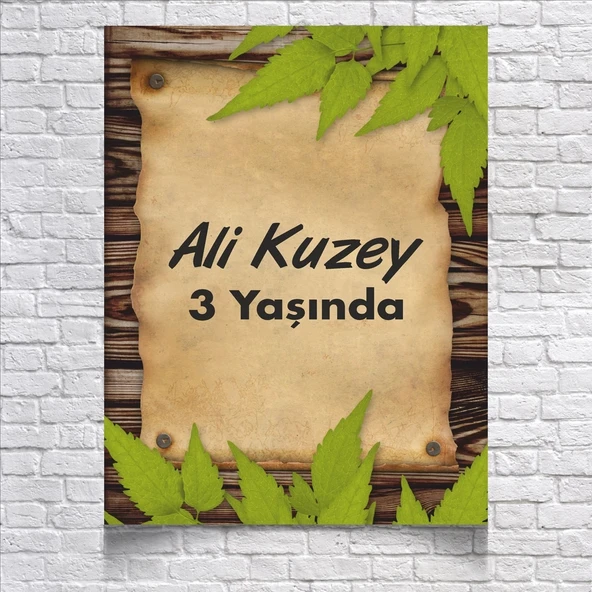 Eskitme Kağıt Temalı Doğum Günü Afişi 35x50 Cm ürün görseli 1