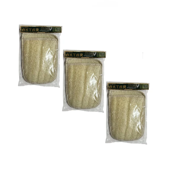Kabak ve Mısır Lifli Çift Yüzlü Banyo Kesesi (El geçmeli) (21,5 * 16,5cm),3 Adet Derya Eren ürün görseli 1