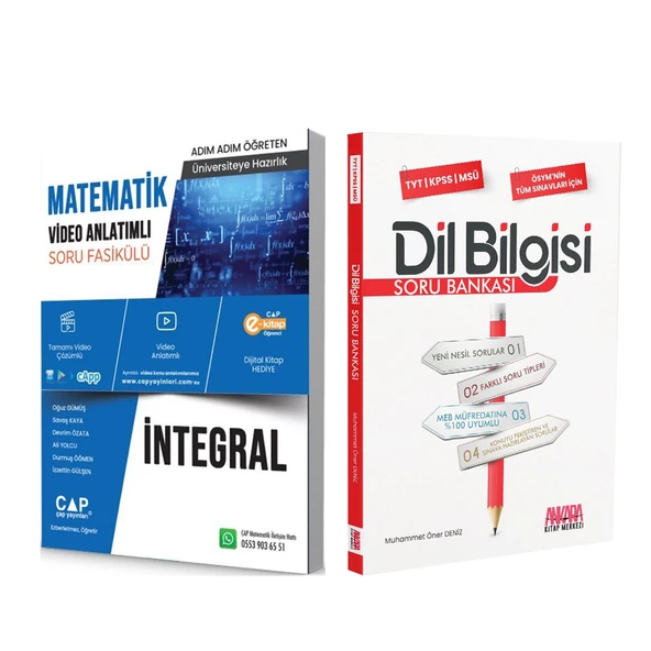 Çap Yayınları Matematik İntegral ve AKM Dil Bilgisi Soru Bankası Seti 2 Kitap ürün görseli 1