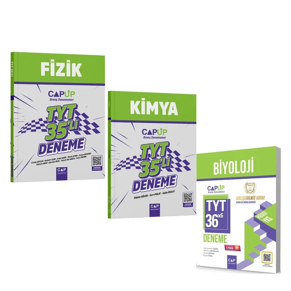 Çap Yayınları TYT Fizik Kimya ve Biyoloji Deneme Seti 3 Kitap ürün görseli 1