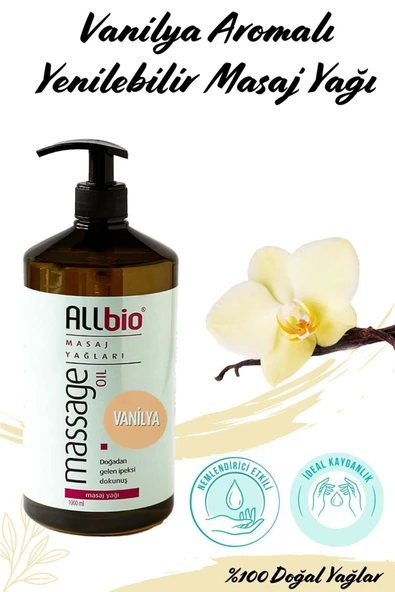 ALLBİO Allbio Masaj Yağı Vanilya (1 litre) - Resim 2