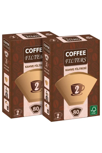 Coffee Filters Filtre Kahve Kağıdı No:2 80'li X 2 Adet ürün görseli 1