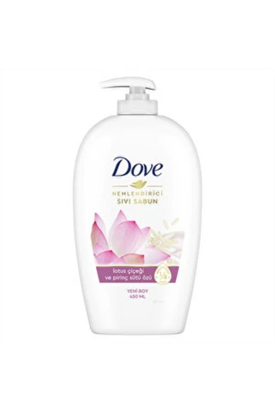 Dove (3 ADET ) Dove Nemlendirici Sıvı Sabun Lotus Çiçeği ve Pirinç Sütü Özü 450 ml ürün görseli 1