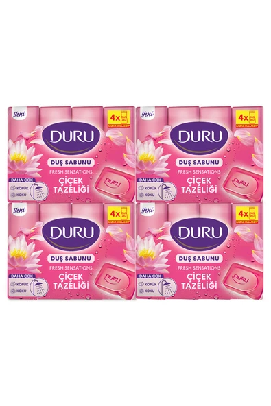 Duru Fresh Sensations Çiçek Tazeliği 16 Adet Duş Sabunu 4x600gr ürün görseli 1