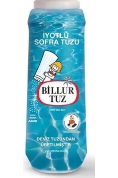 Billur Tuz Billur Rafine Iyotlu Sofra Tuzu 500 Gr Plastik Tuzluk ürün görseli 1