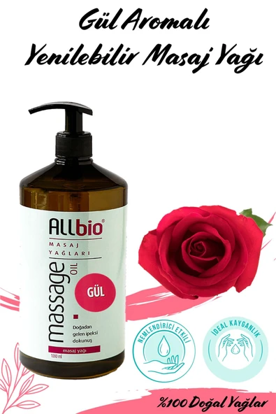 ALLBİO Masaj Yağı Gül 1 Lt - Resim 2