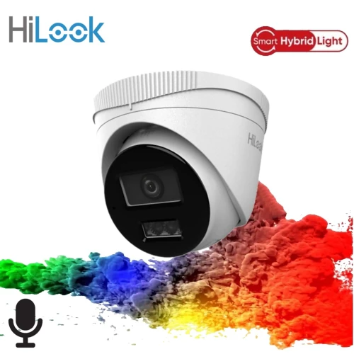 HILOOK IPC-T220HA-LUFC, 2Mpix, 2,8mm Lens, H265+, Dual Light, 20Mt Gece Görüsü, Dahili Mikrofon, IP67, PoE, Dome, IP Kamera ürün görseli 1