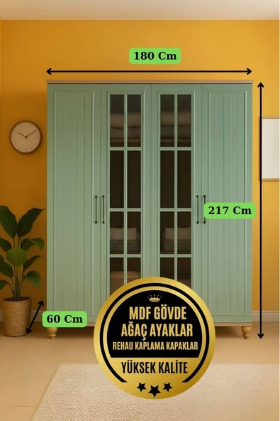 Gülsün Dolap 4 Kapaklı-Çekmeceli - Resim 2