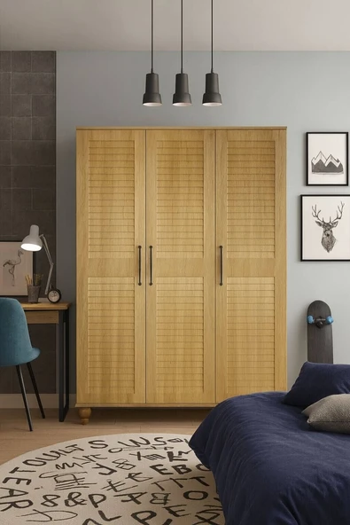 Pera Wood Dolap 3 Kapaklı-Çekmeceli ürün görseli 1