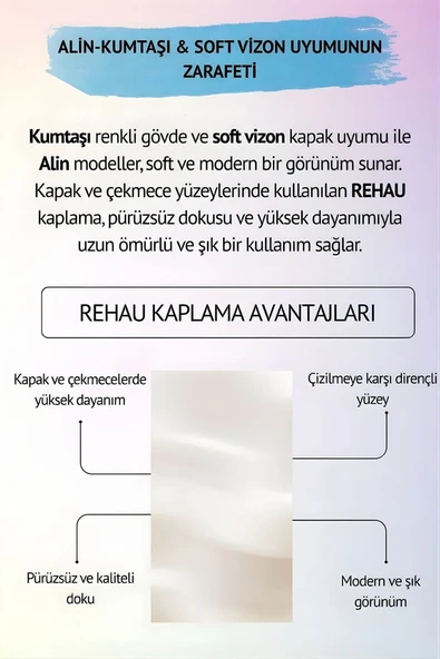 Alin Komodin ve Kitaplık Set - Resim 4