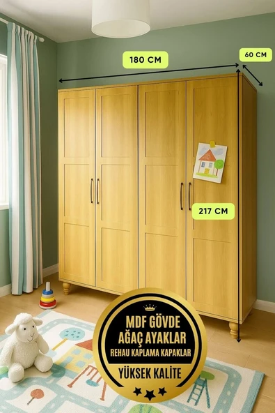 Alin Wood Dolap 4 Kapaklı - Resim 2