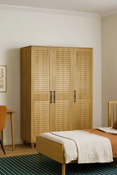 Pera Wood Dolap 3 Kapaklı-Çekmeceli - Resim 3