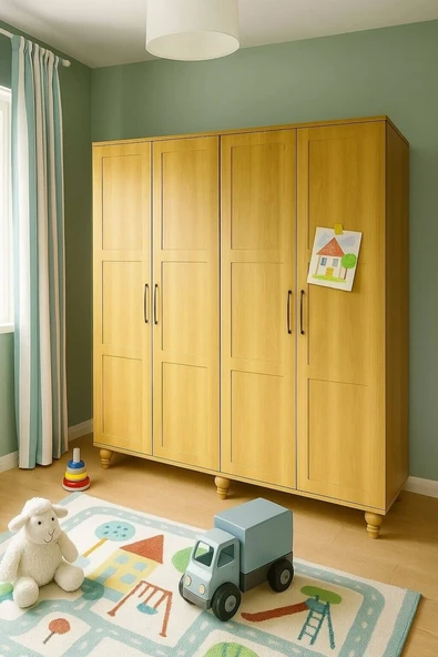 Alin Wood Dolap 4 Kapaklı-Çekmeceli ürün görseli 1