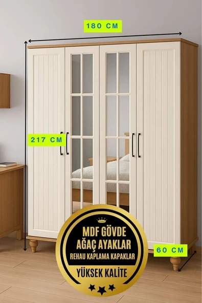 Nefes Dolap 4 Kapaklı-Çekmeceli - Resim 2