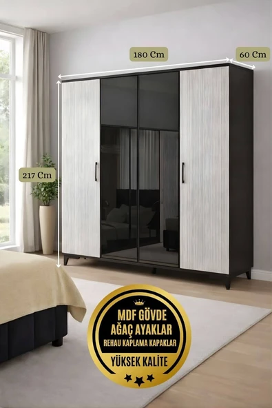 Poyraz Dolap 4 Kapaklı - Resim 2