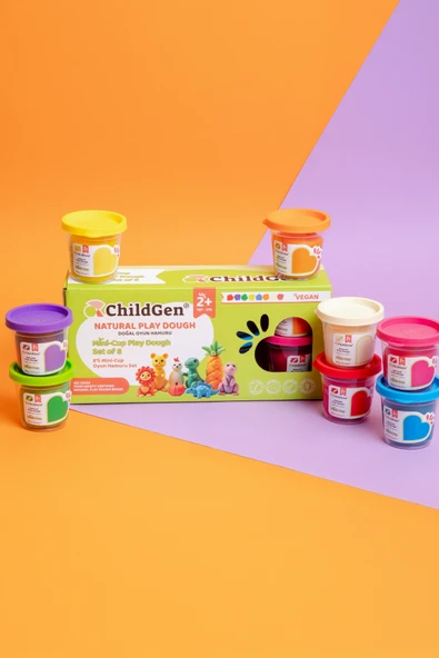Doğal Oyun Hamuru - Mini-Cup- 8'li Set (8x65gr) - Resim 4