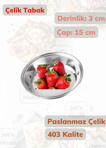 Çelik Tabak 15 cm No:1 Paslanmaz Tabak 430 Kalite Çelik ürün görseli 1