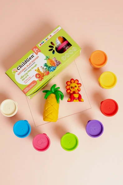 Doğal Oyun Hamuru - Mini-Cup- 8'li Set (8x65gr) - Resim 6