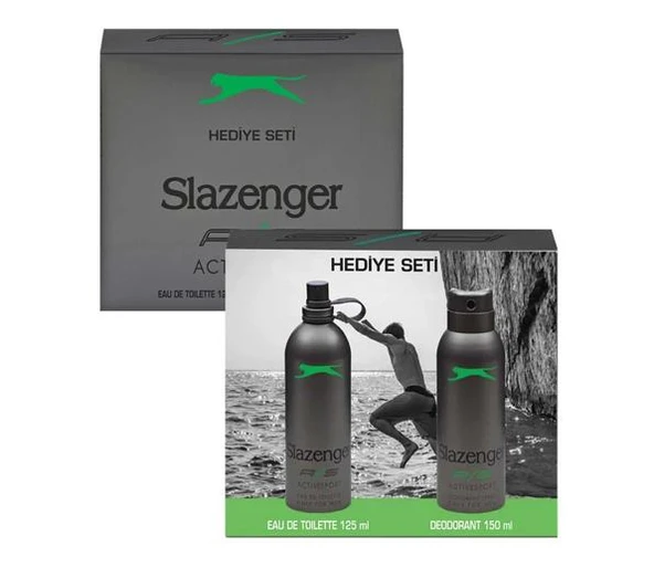 Slazenger Activesport Yeşil Erkek Parfüm Edt 125 ml + Deodorant 150 ml Set ürün görseli 1